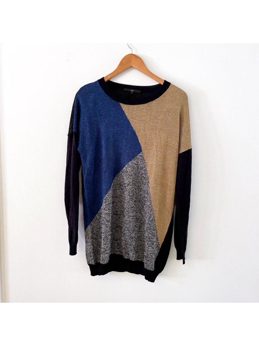 Tibi Women's Geometric Colorblock Long Sweater, Size Small
